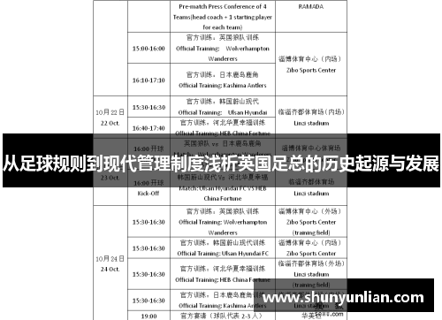 从足球规则到现代管理制度浅析英国足总的历史起源与发展